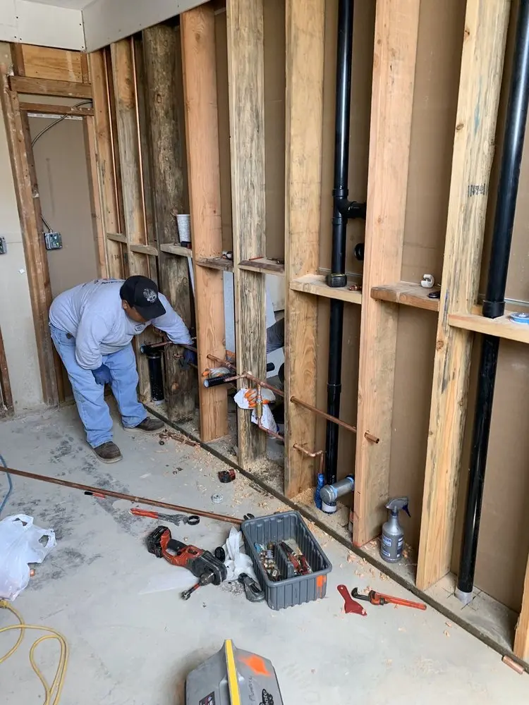 Commercial rough-in plumbing for Gas Line Repair in Holmeson